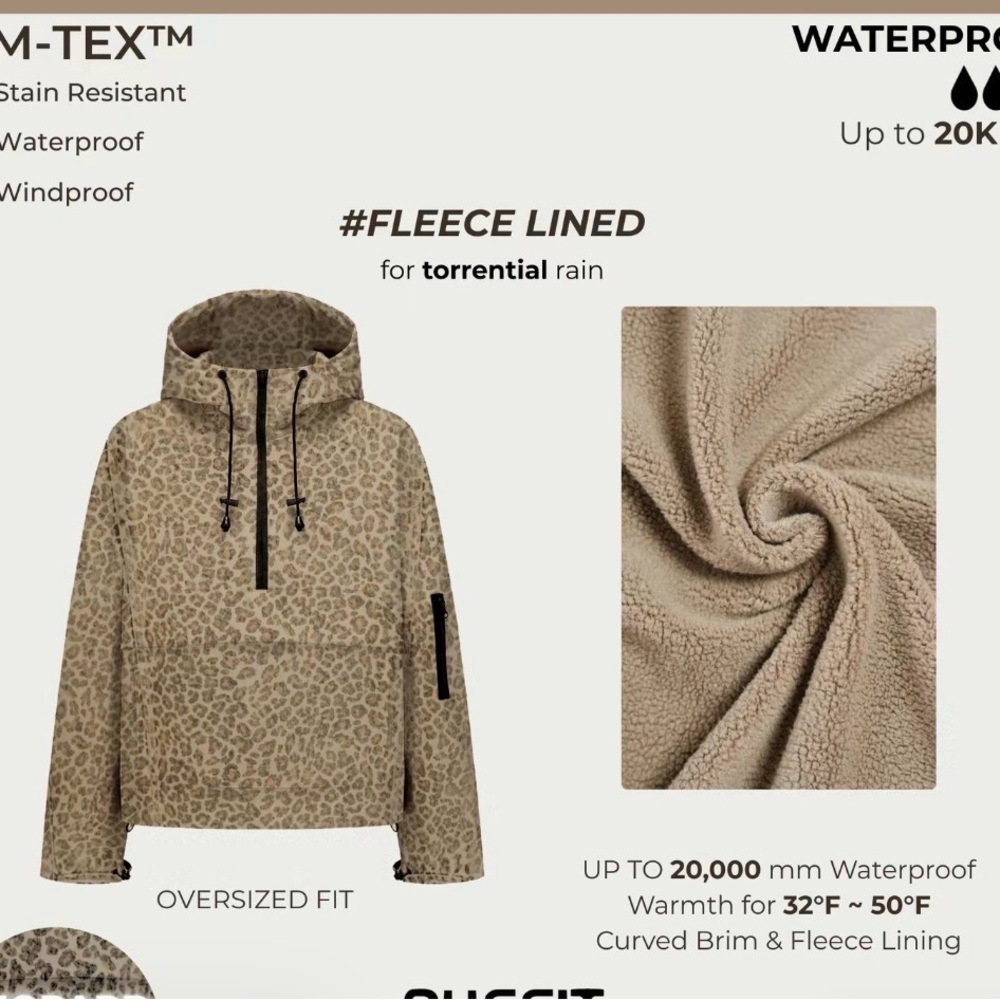 Women's Waterproof Fleece Lined Jacket -viral TikTok size small